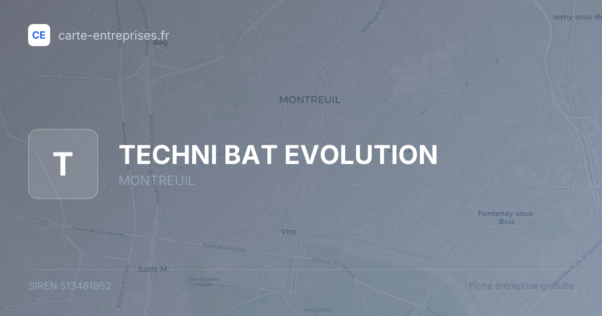 TECHNI BAT EVOLUTION — 513481952 — fiche entreprise