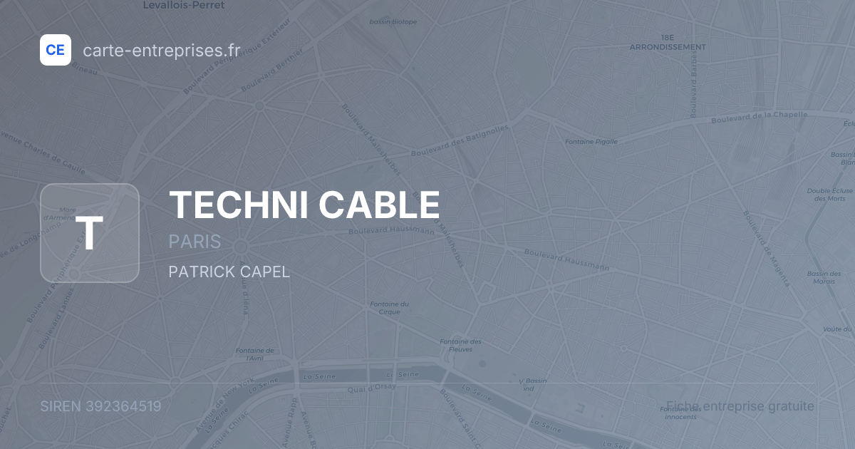 TECHNI CABLE — 392364519 — fiche entreprise