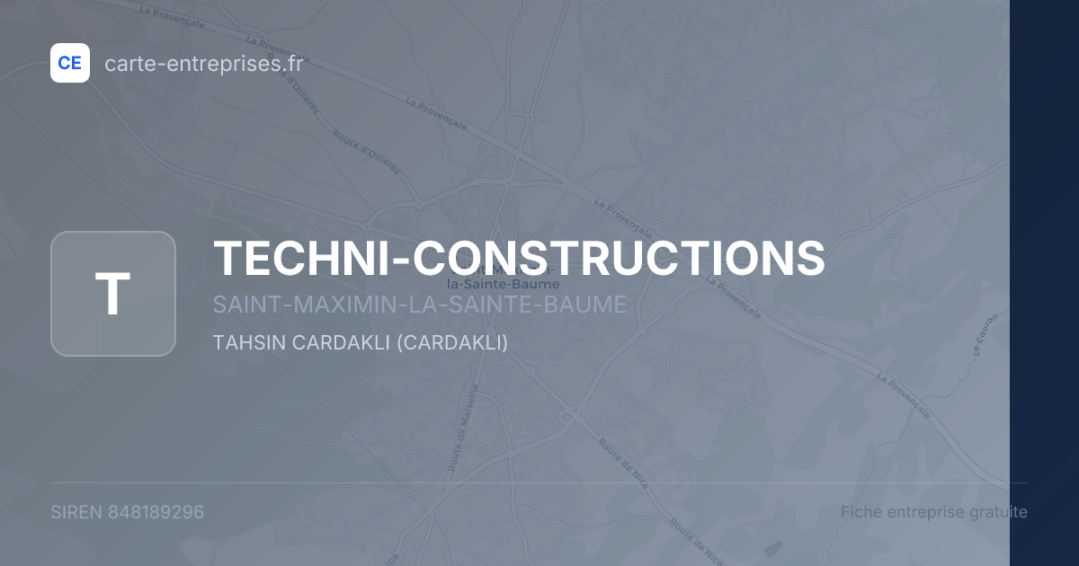 TECHNI-CONSTRUCTIONS — 848189296 — fiche entreprise