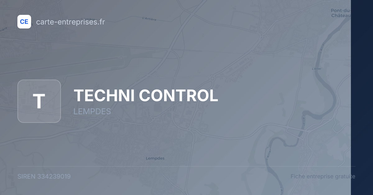 TECHNI CONTROL — 334239019 — fiche entreprise