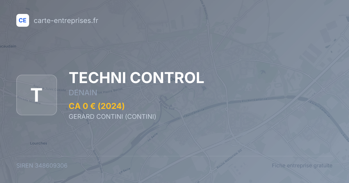 TECHNI CONTROL — 348609306 — fiche entreprise