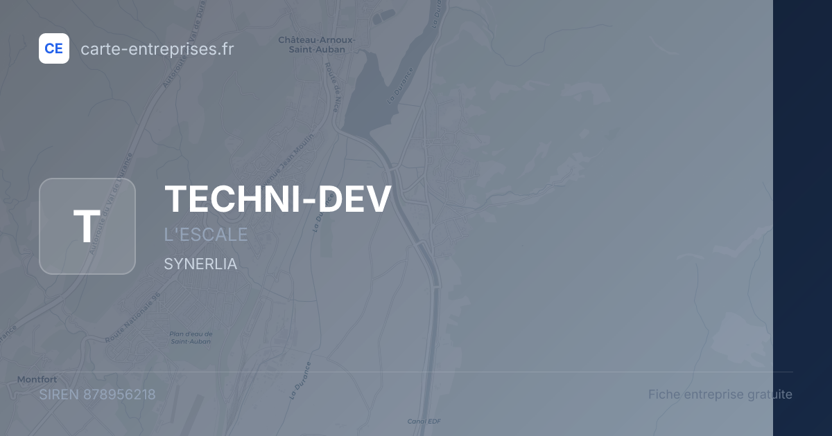 TECHNI-DEV — 878956218 — fiche entreprise