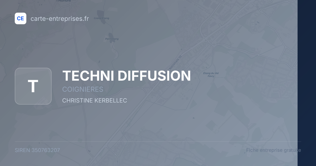 TECHNI DIFFUSION — 350763207 — fiche entreprise
