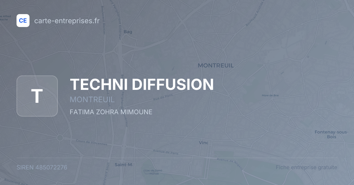 TECHNI DIFFUSION — 485072276 — fiche entreprise