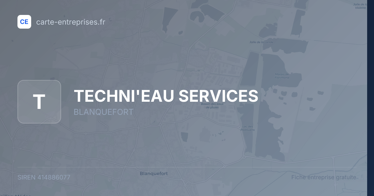 TECHNI'EAU SERVICES — 414886077 — fiche entreprise