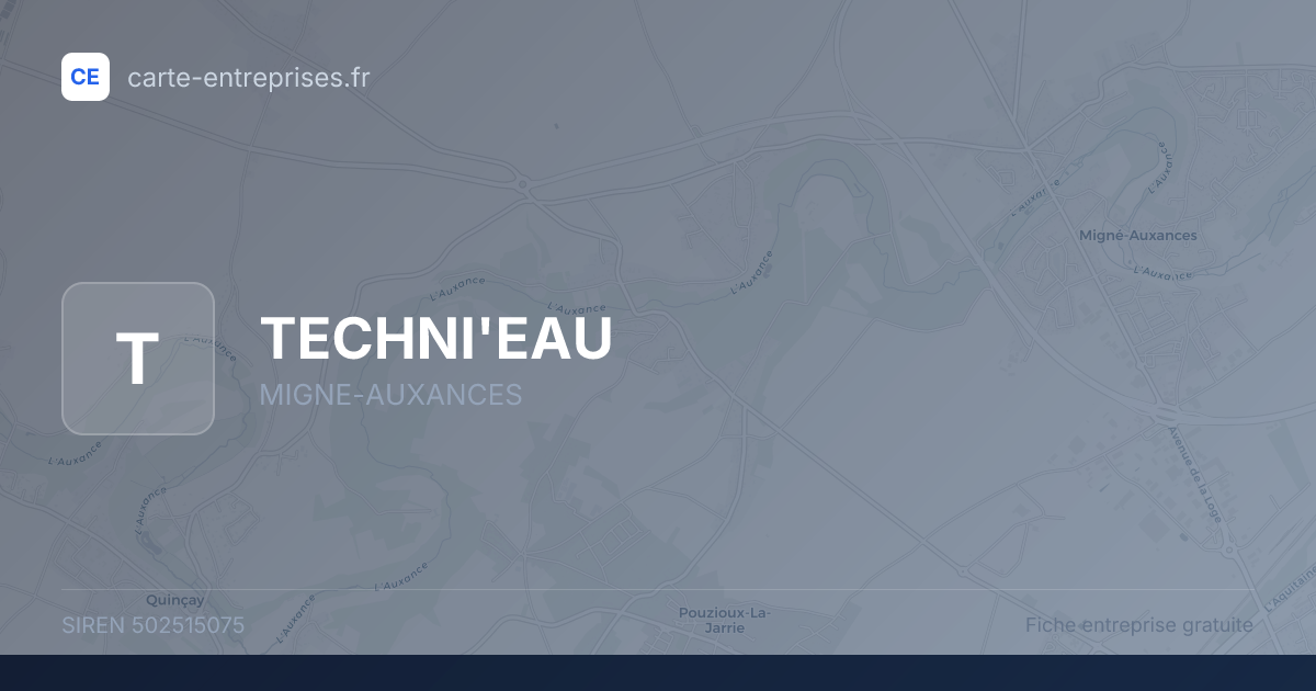 TECHNI'EAU — 502515075 — fiche entreprise