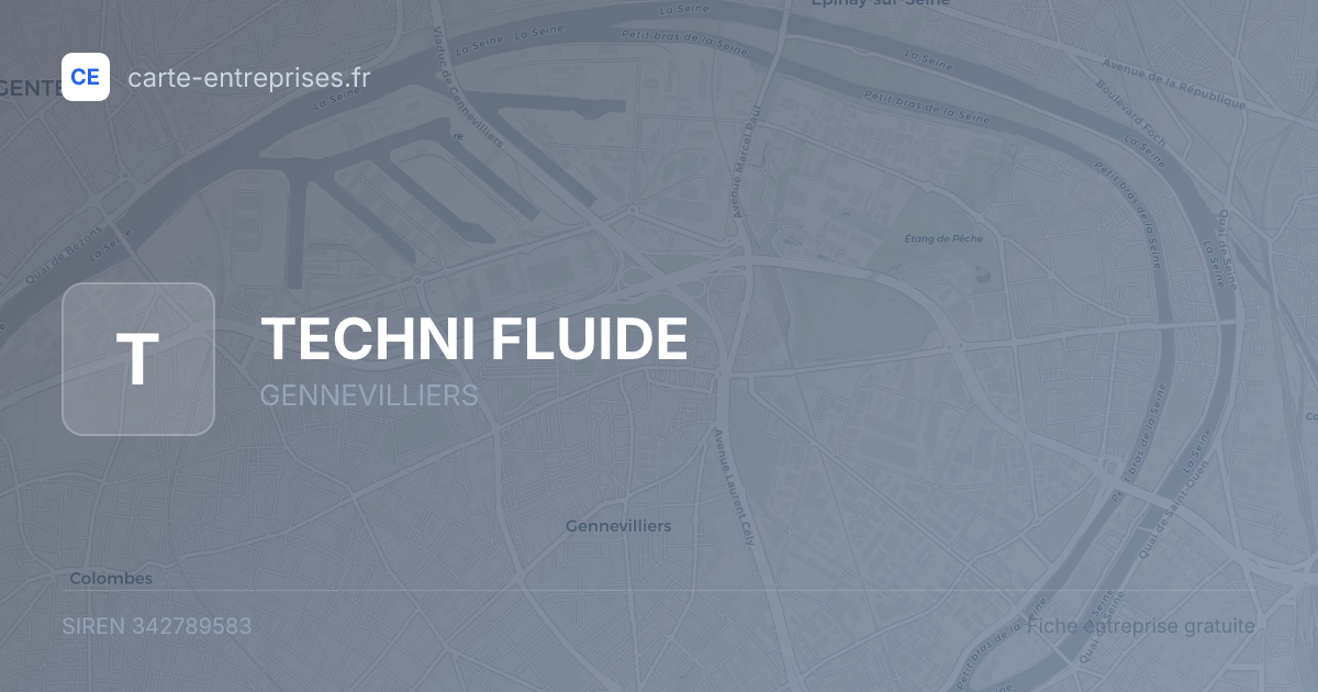 TECHNI FLUIDE — 342789583 — fiche entreprise