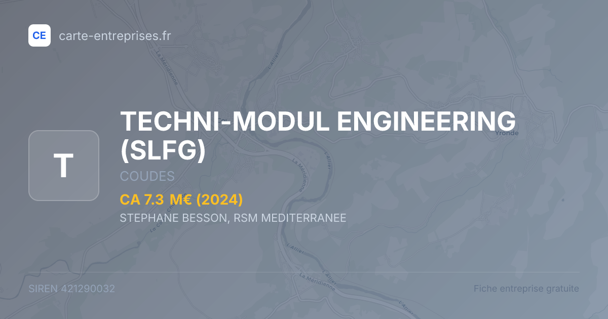 TECHNI-MODUL ENGINEERING (SLFG) — 421290032 — fiche entreprise