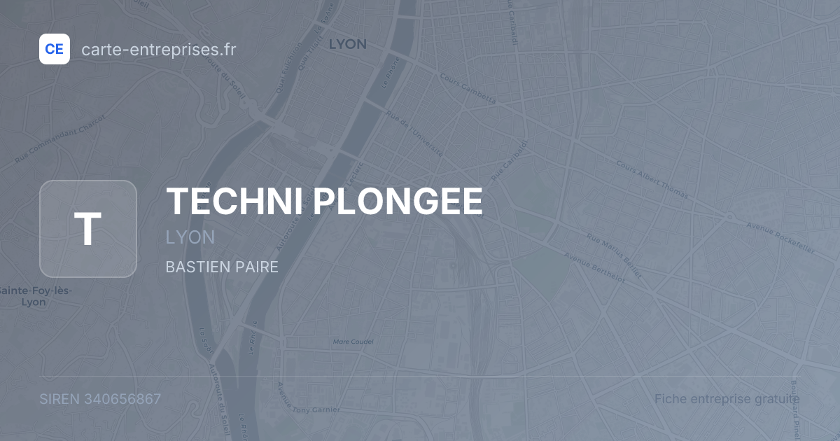 TECHNI PLONGEE — 340656867 — fiche entreprise