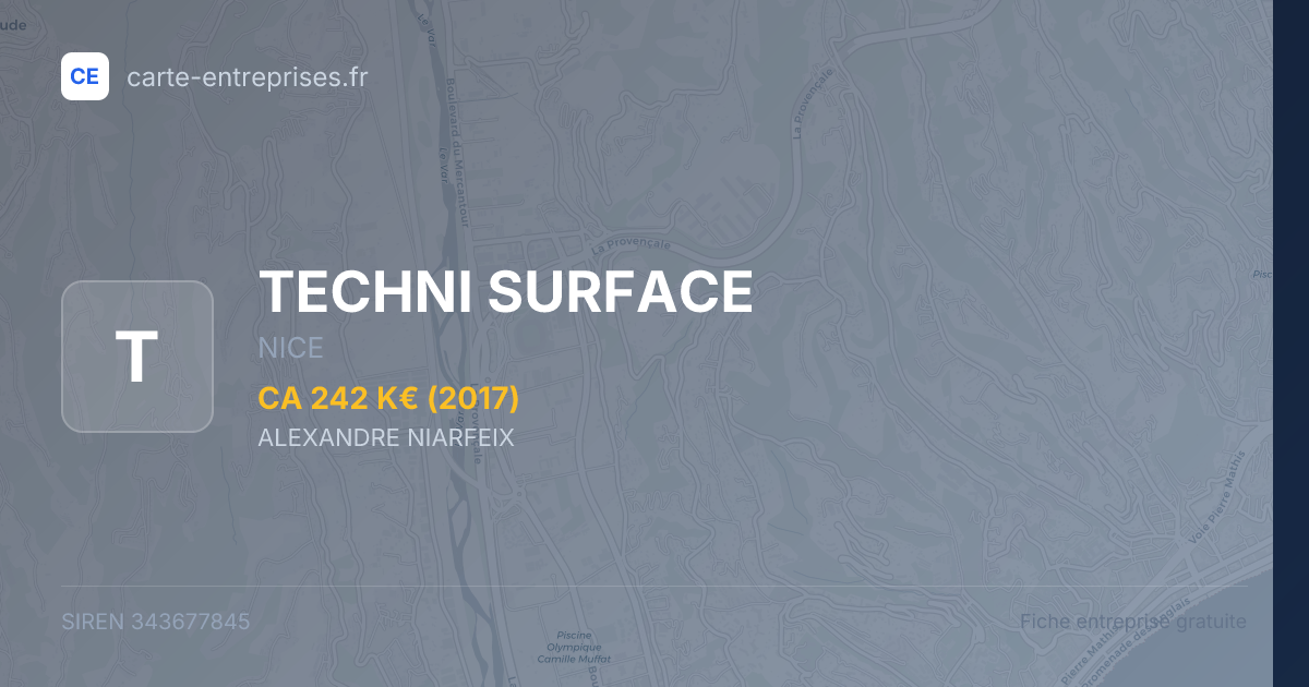 TECHNI SURFACE — 343677845 — fiche entreprise
