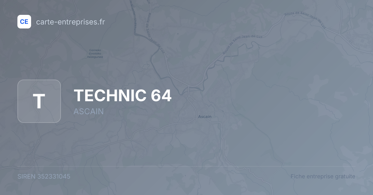 TECHNIC 64 — 352331045 — fiche entreprise