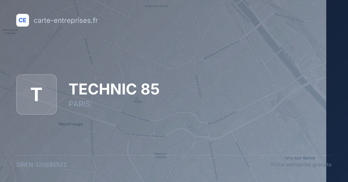 TECHNIC 85 — 320685522 — fiche entreprise