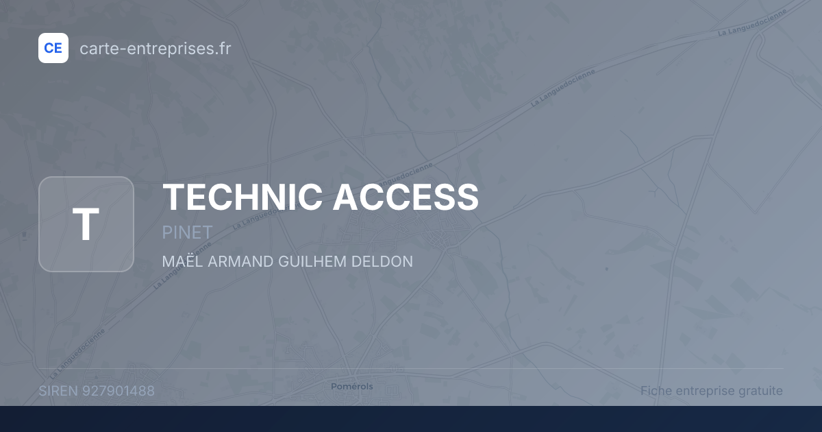 TECHNIC ACCESS — 927901488 — fiche entreprise