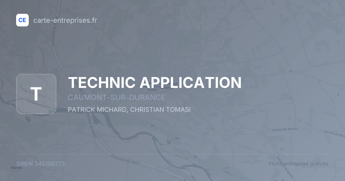 TECHNIC APPLICATION — 345196273 — fiche entreprise