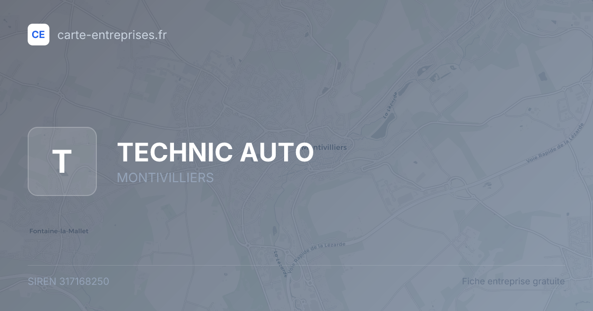 TECHNIC AUTO — 317168250 — fiche entreprise