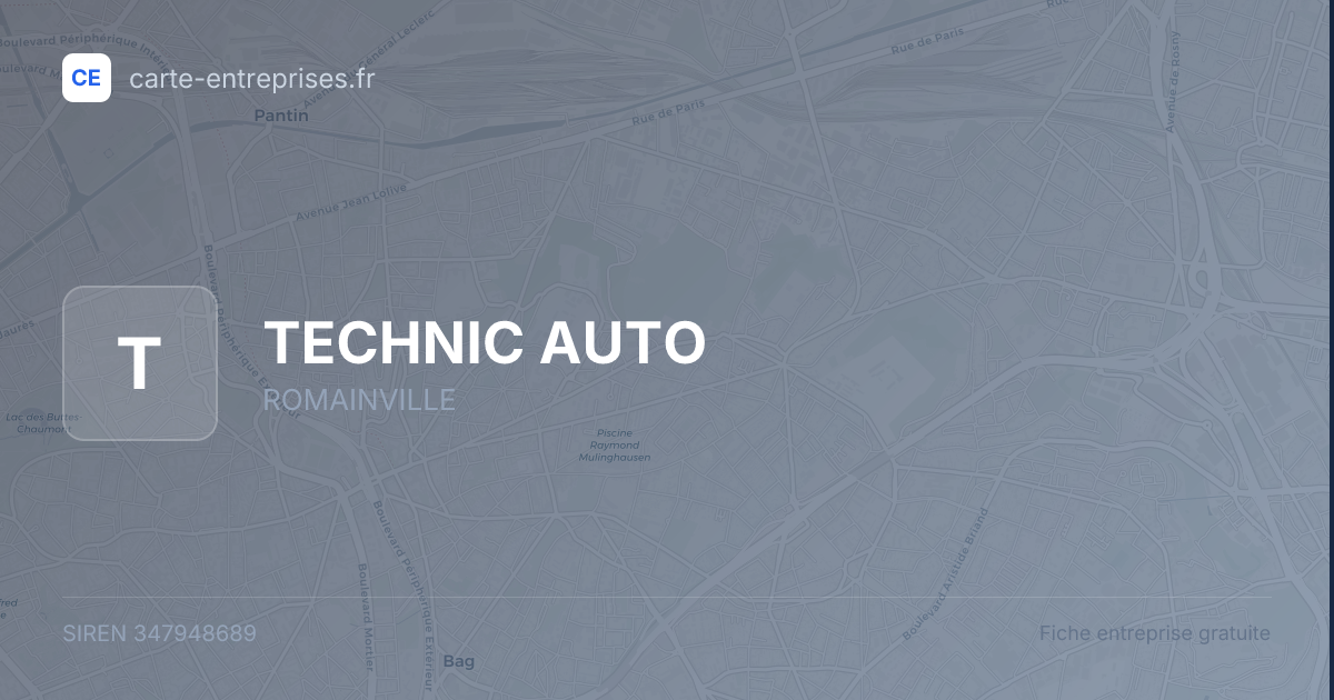 TECHNIC AUTO — 347948689 — fiche entreprise