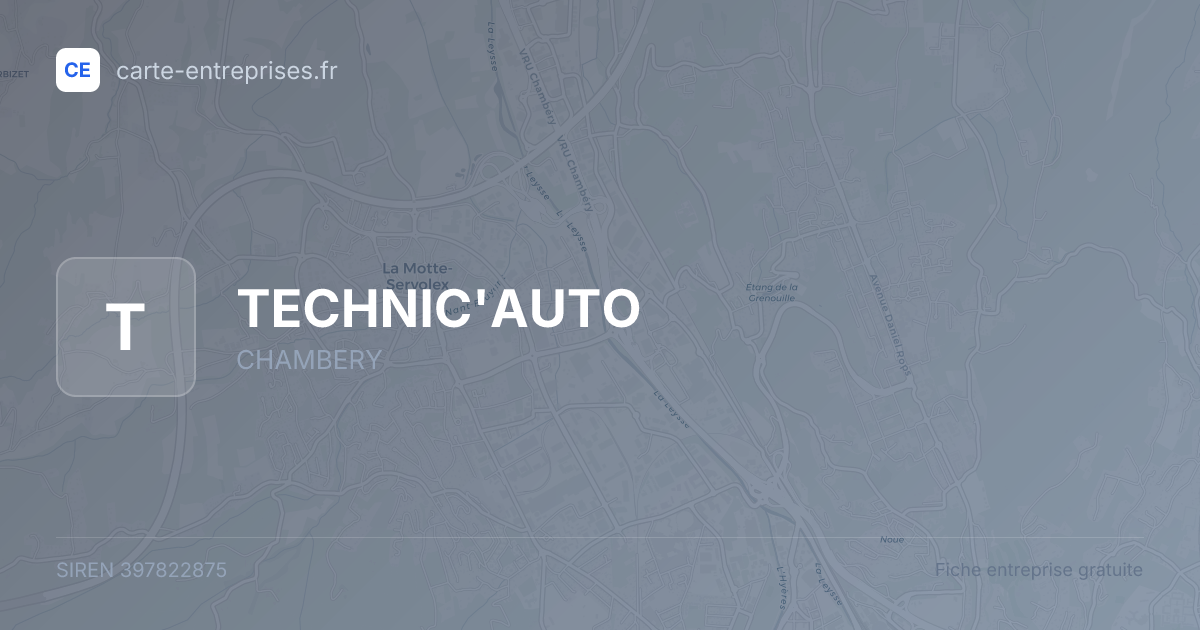 TECHNIC'AUTO — 397822875 — fiche entreprise