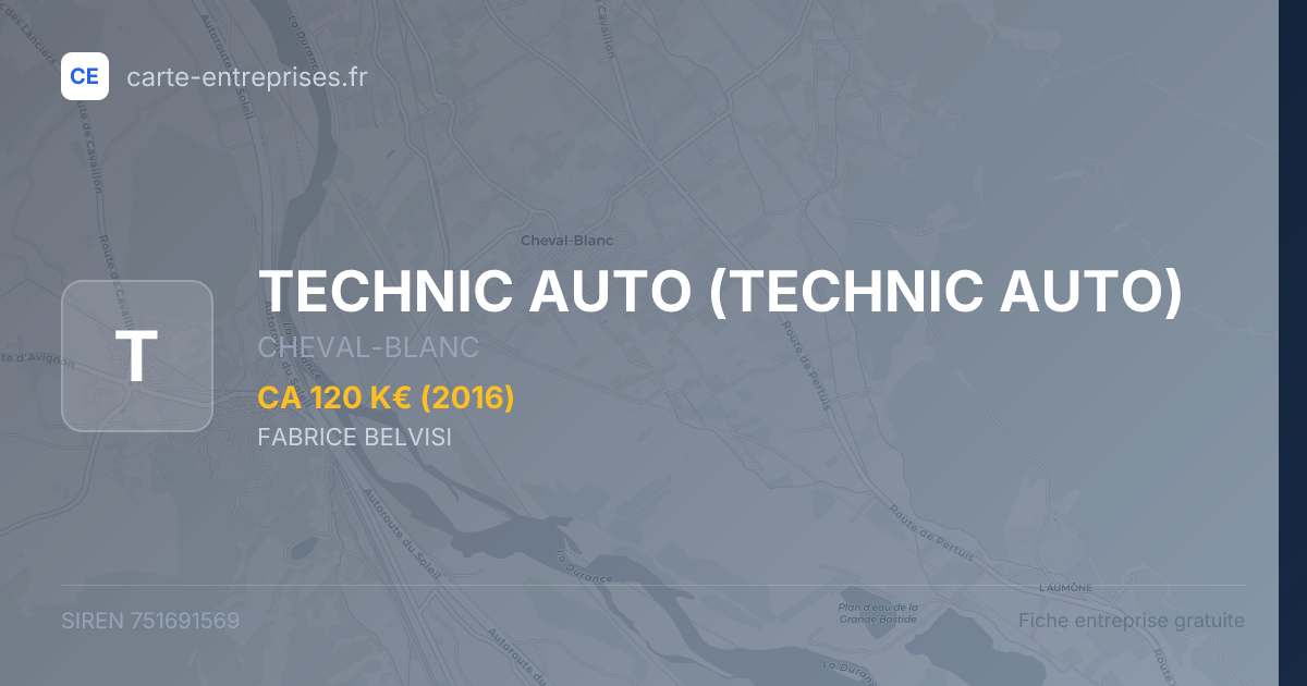 TECHNIC AUTO — 751691569 — fiche entreprise