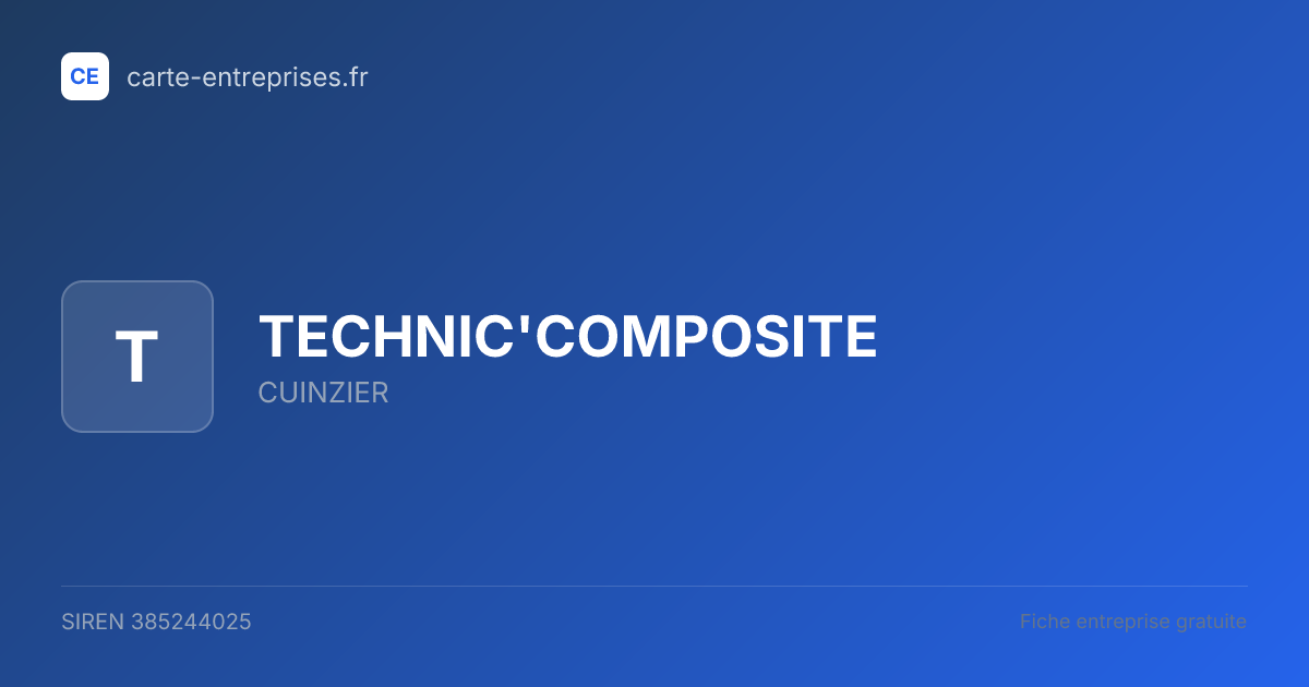 TECHNIC'COMPOSITE — 385244025 — fiche entreprise