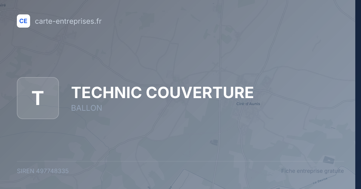 TECHNIC COUVERTURE — 497748335 — fiche entreprise