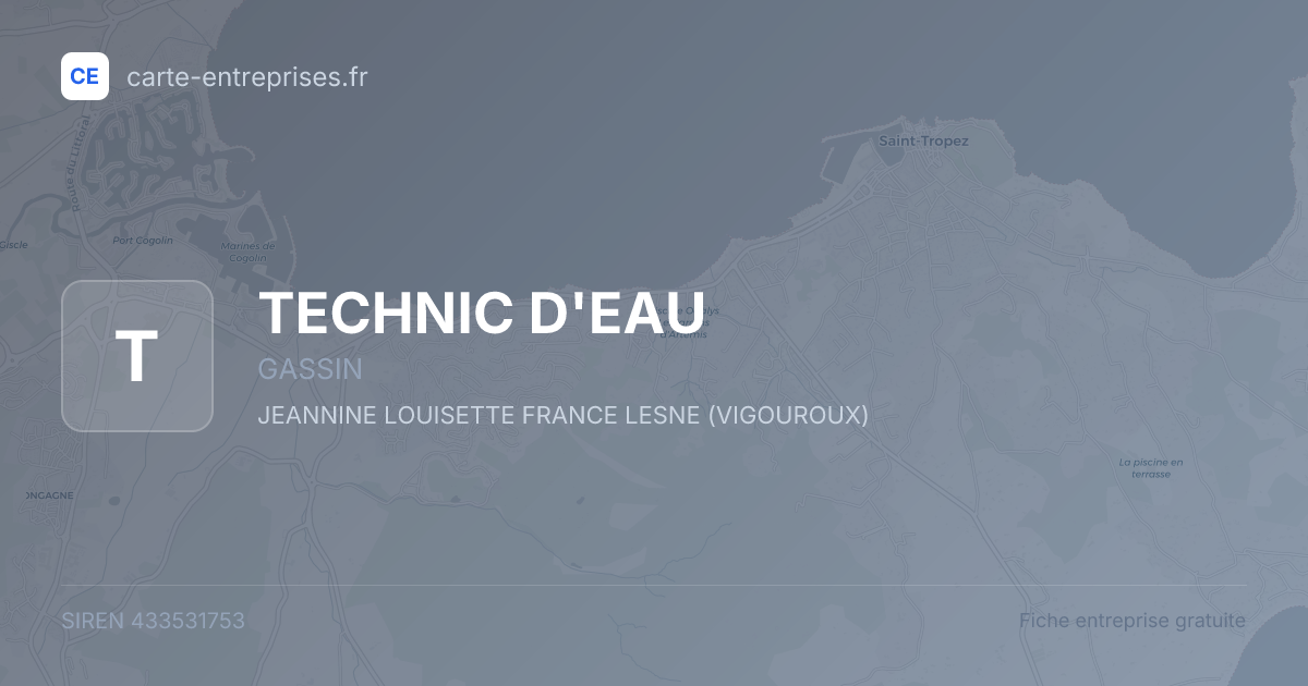 TECHNIC D'EAU — 433531753 — fiche entreprise