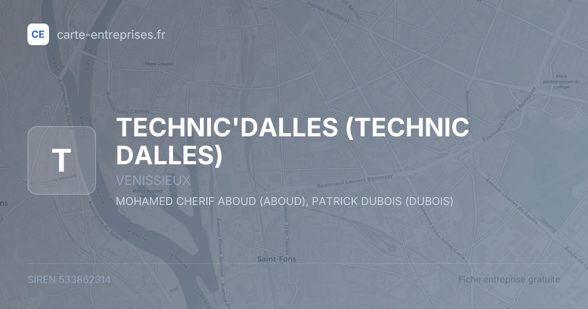 TECHNIC'DALLES (TECHNIC DALLES) — 533862314 — fiche entreprise