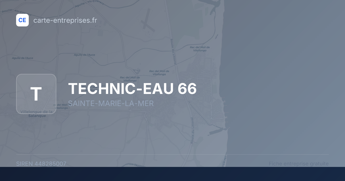 TECHNIC-EAU 66 — 448285007 — fiche entreprise