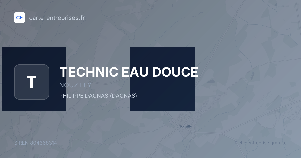 TECHNIC EAU DOUCE — 804368314 — fiche entreprise