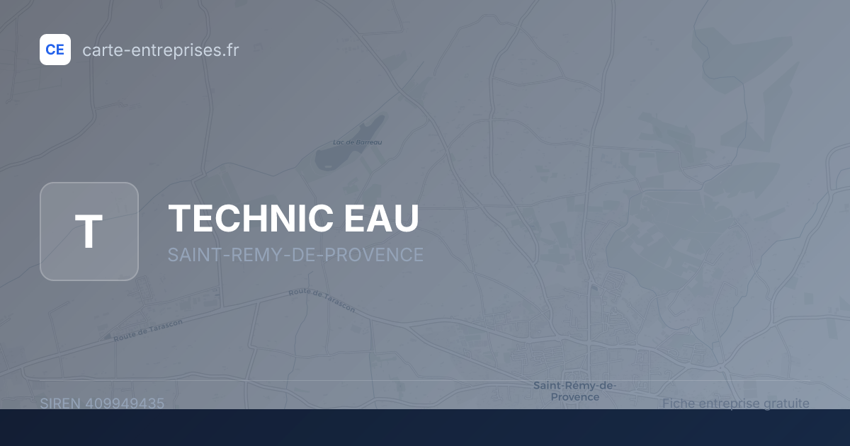 TECHNIC EAU — 409949435 — fiche entreprise