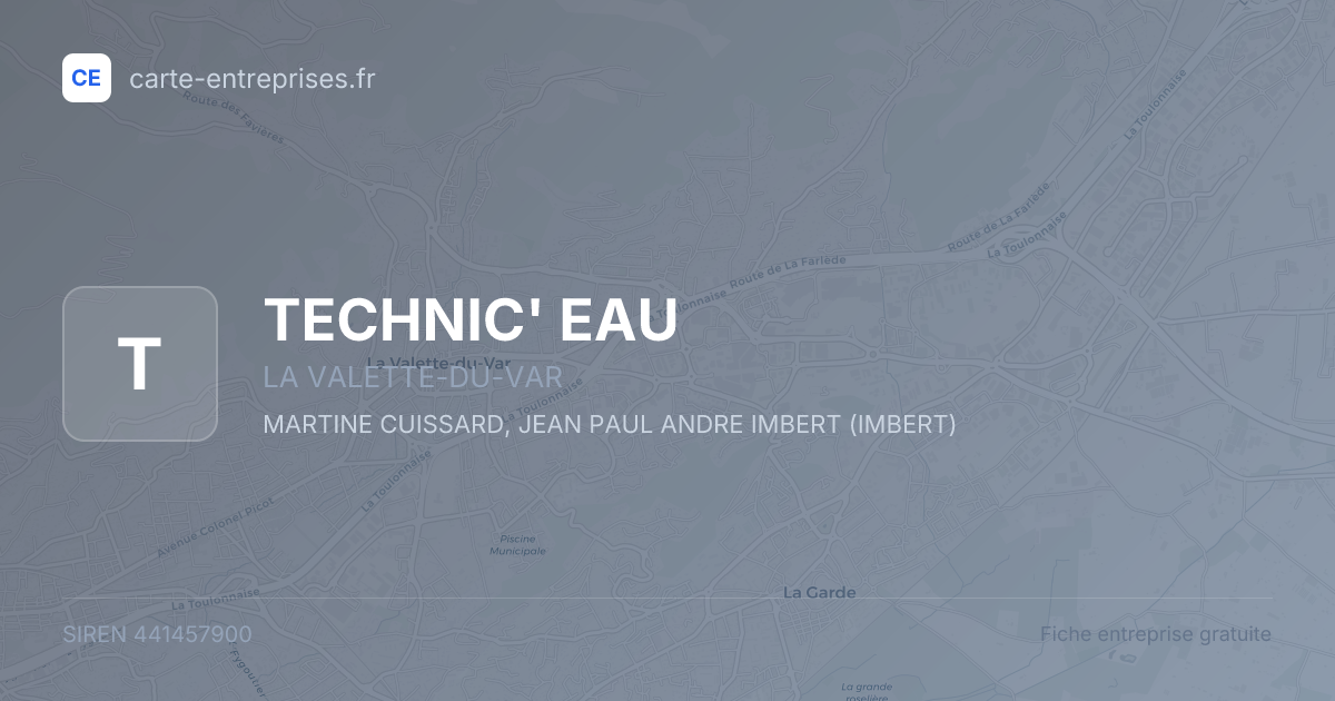 TECHNIC' EAU — 441457900 — fiche entreprise