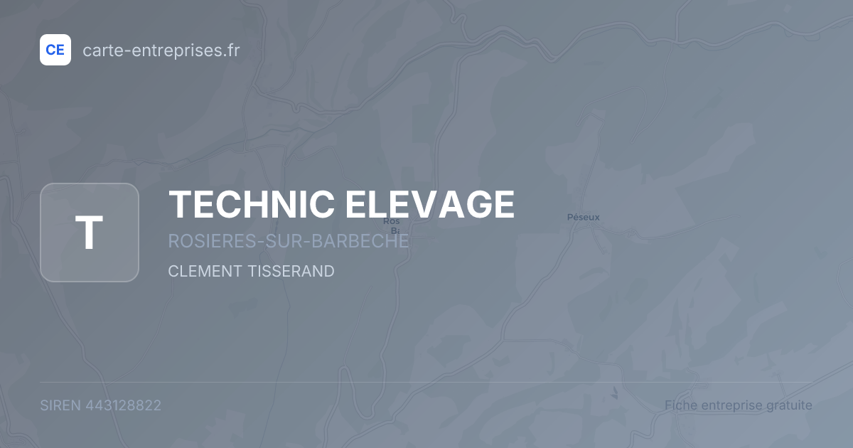 TECHNIC ELEVAGE — 443128822 — fiche entreprise