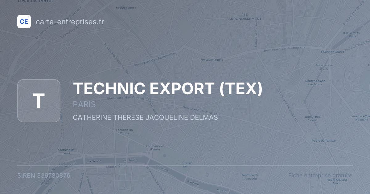 TECHNIC EXPORT (TEX) — 339780876 — fiche entreprise