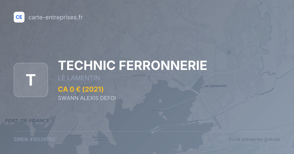 TECHNIC FERRONNERIE — 415026962 — fiche entreprise