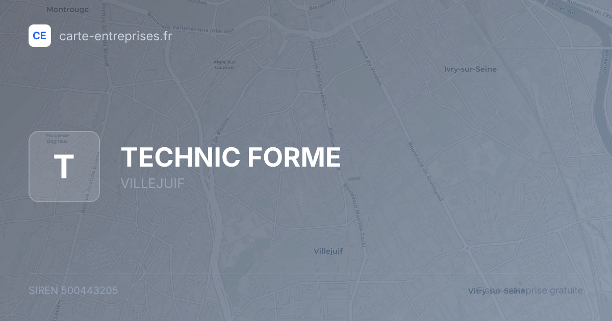 TECHNIC FORME — 500443205 — fiche entreprise
