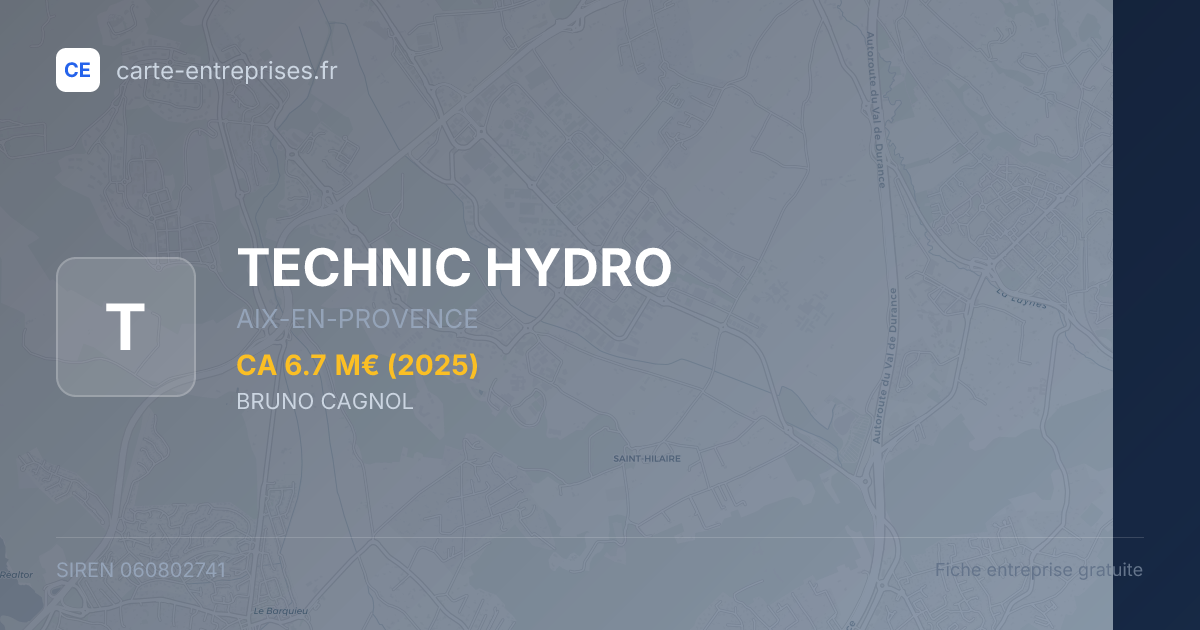TECHNIC HYDRO — 060802741 — fiche entreprise