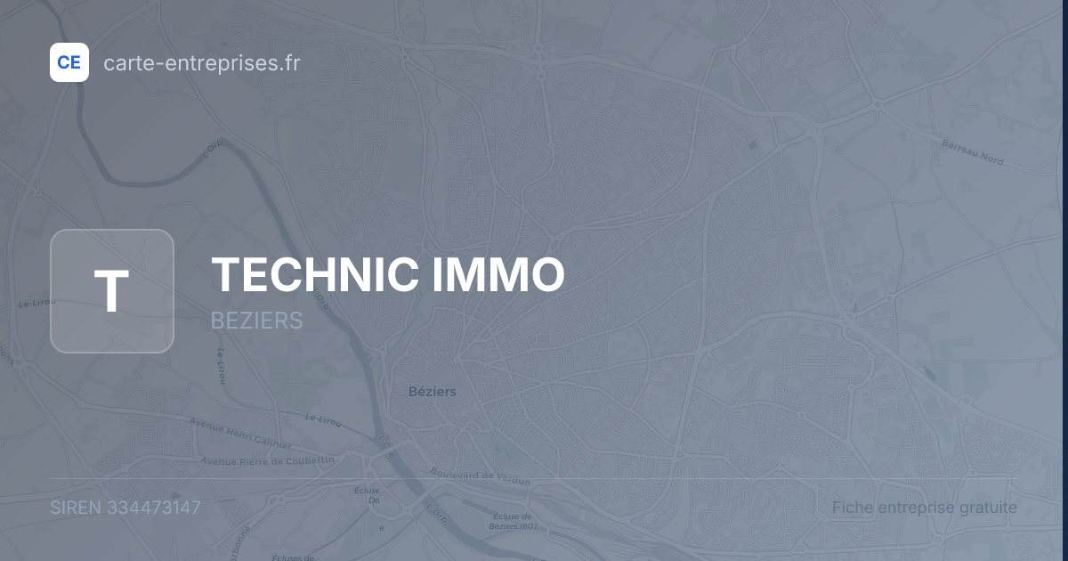 TECHNIC IMMO — 334473147 — fiche entreprise