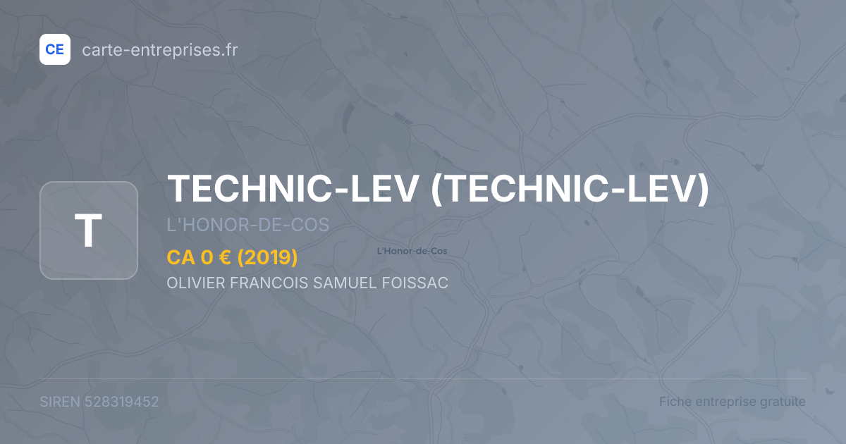 TECHNIC-LEV — 528319452 — fiche entreprise