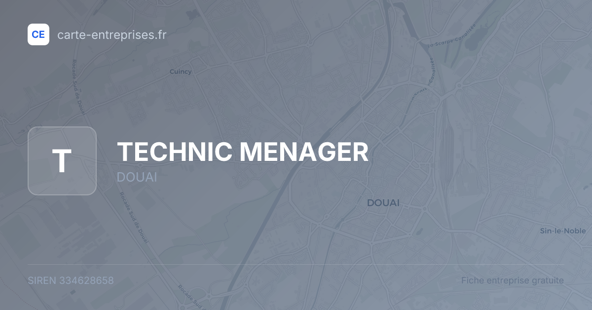 TECHNIC MENAGER — 334628658 — fiche entreprise