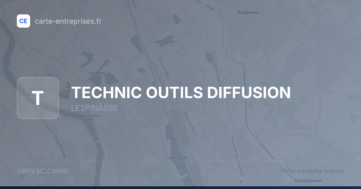 TECHNIC OUTILS DIFFUSION — 380830661 — fiche entreprise