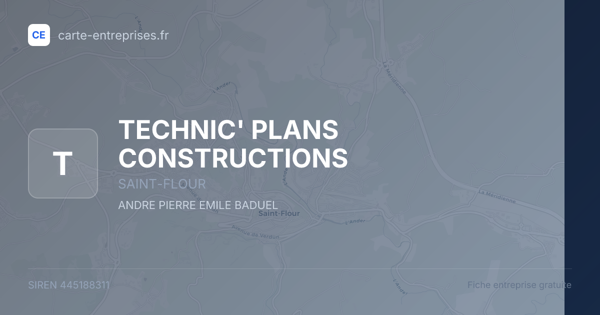 TECHNIC' PLANS CONSTRUCTIONS — 445188311 — fiche entreprise