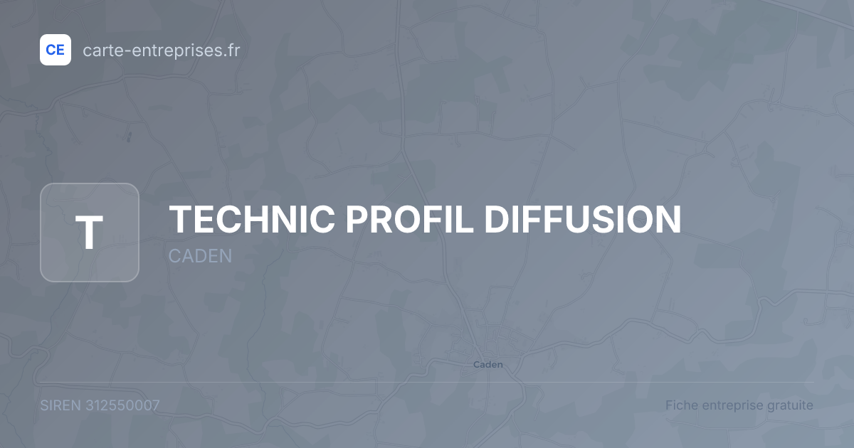 TECHNIC PROFIL DIFFUSION — 312550007 — fiche entreprise
