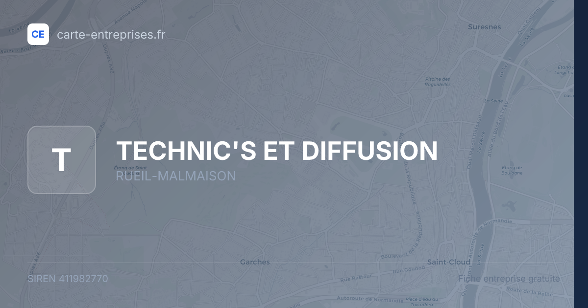 TECHNIC'S ET DIFFUSION — 411982770 — fiche entreprise