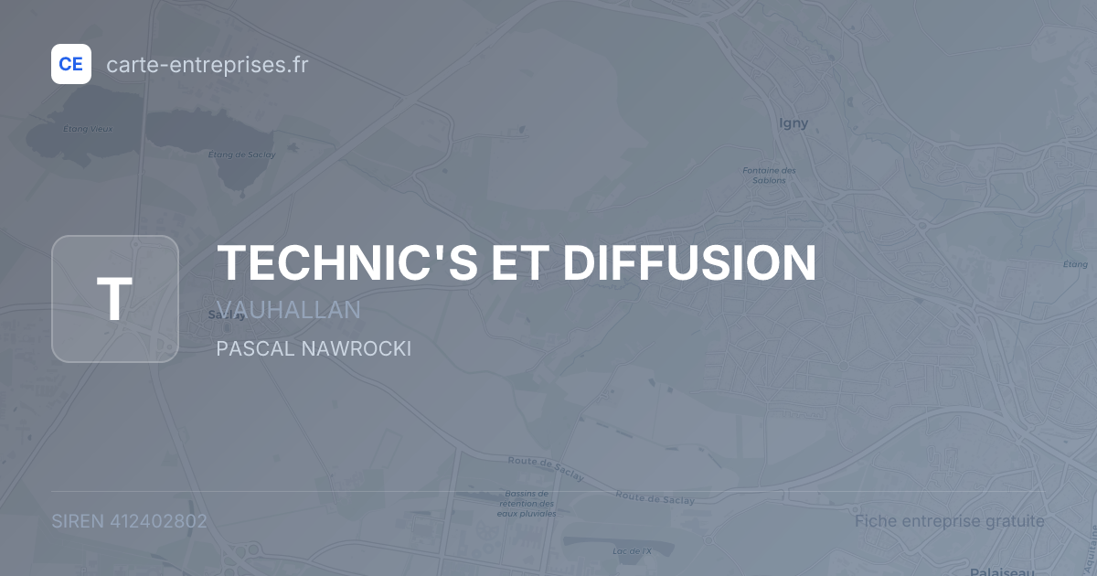 TECHNIC'S ET DIFFUSION — 412402802 — fiche entreprise
