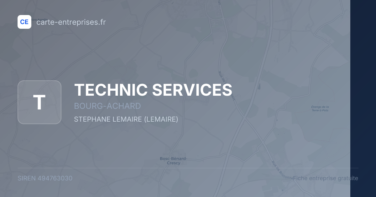 TECHNIC SERVICES — 494763030 — fiche entreprise