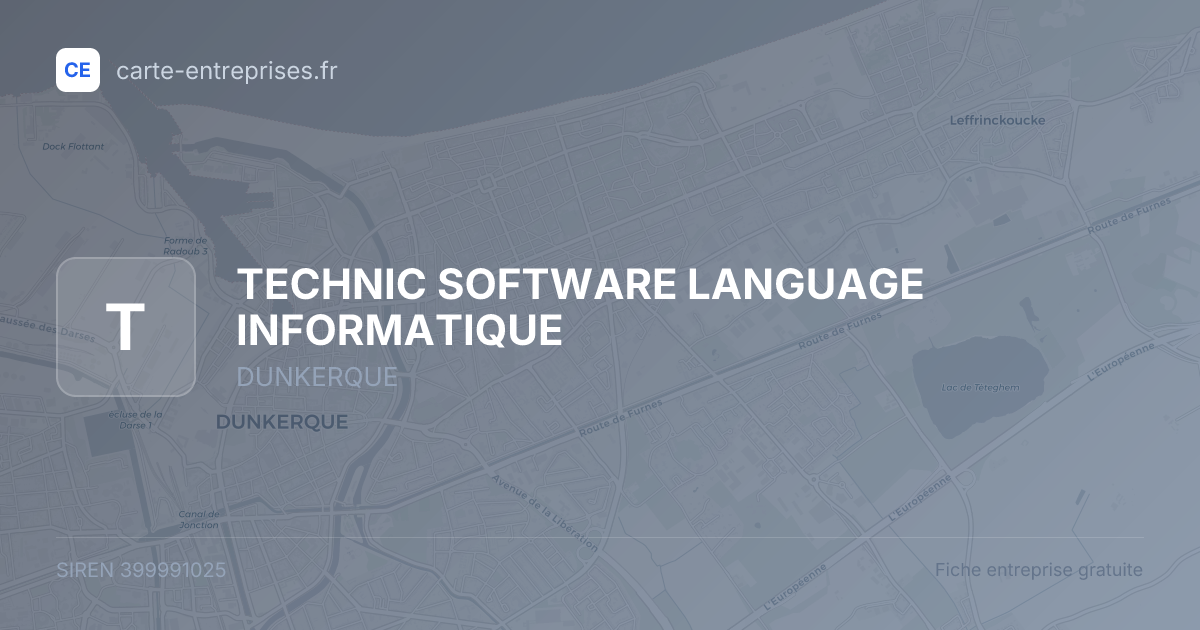 TECHNIC SOFTWARE LANGUAGE INFORMATIQUE — 399991025 — fiche entreprise
