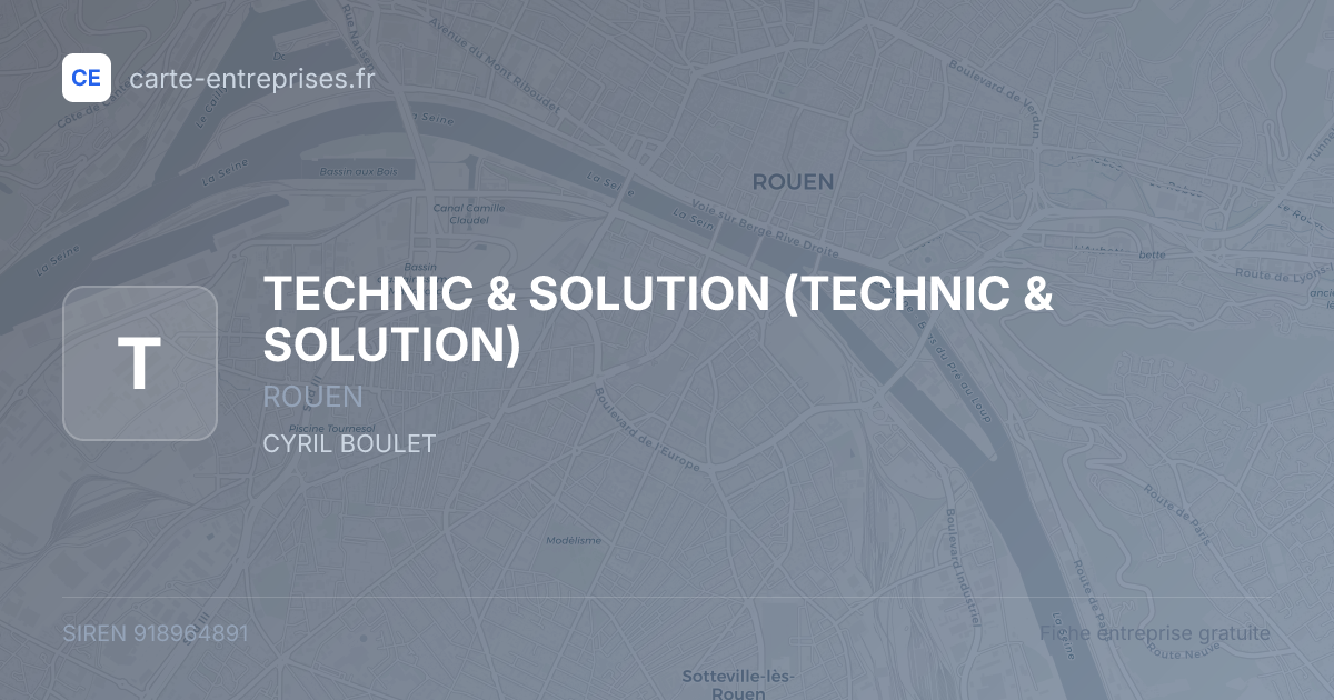 TECHNIC & SOLUTION — 918964891 — fiche entreprise