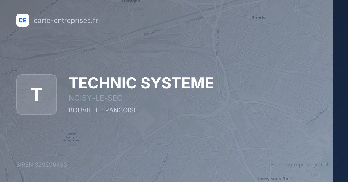 TECHNIC SYSTEME — 329296453 — fiche entreprise