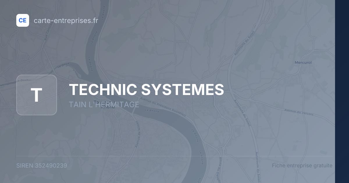 TECHNIC SYSTEMES — 352490239 — fiche entreprise