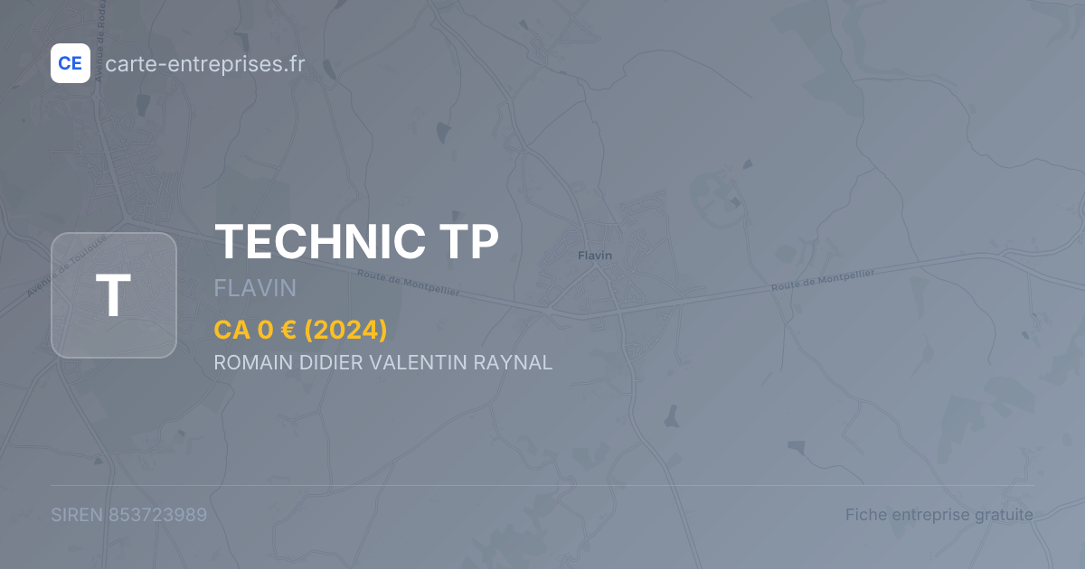 TECHNIC TP — 853723989 — fiche entreprise