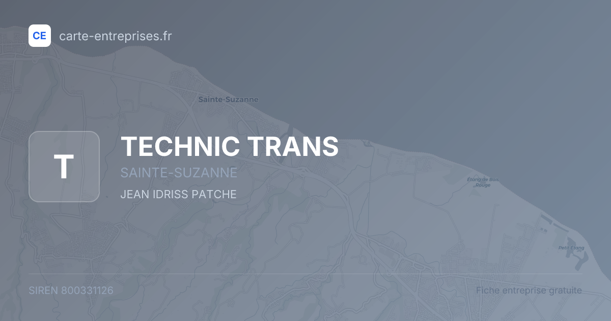 TECHNIC TRANS — 800331126 — fiche entreprise